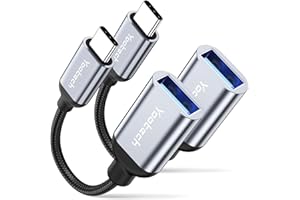 YOOTECH Adattatore da USB C a USB 3.0, [2 Pezzi] USB di Tipo C Compatibile con iPhone 15 Pro Max/15 Pro/15 Plus, per MacBook Air/Pro, per iPad Pro/Air, Cavi OTG per Samsung S24 S22 S21 Plus Ultra A54- Grigio