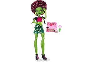 Monster High Coffret Secrets De Beauté Terreur & Bien-être Venus McFlytrap, poupée et Accessoires avec 13 Surprises réalistes Dont des Produits de Soin pour Cheveux, Un Bonnet et Une Plante, JHK45
