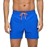 Aisprts Men's Swimming Shorts with Zip Pockets Swimming Water Repellent Quick Dry Shorts Men with Mesh Lining and Drawstring