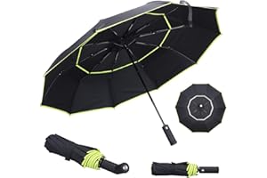 Cooloutdoors Regenschirm Sturmfest Faltbarer - 210T Stoff wasserdicht Männer und Frauen Brolly Regenschirm Klein und Tragbar Langlebige Faltbare Taschenschirm