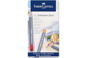 Faber-Castell 114612 - Kredki akwarelowe Goldfaber, 12-częściowy zestaw kredek, niełamliwe, w pełni rozpuszczalne w wodzie