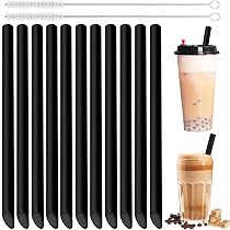 20 Pailles Réutilisables Pour Tasse Stanley 23cm + 2 Brosses - PP Alimentaire, Sans BPA