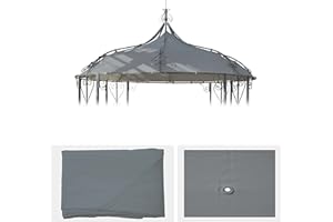 Mendler Couverture de Remplacement pour pergola pavillon Almeria Ø 3m - Gris Clair