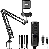 USB Nierencharakteristik Kondensator Mikrofon für Gaming, 192 kHz / 24 Bit, TONOR Computer PC Mikros Set, mit praktischer Lau