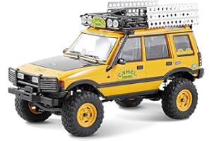 WOWRC FMS 1/24 RC Crawler, FCX24M Land Rover Discovery, 2.4Ghz Off-Road RC Rock Crawler with Lighting Effects, Speed Switch and Accessory Packs, RC Cars for Adults