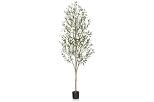 ‎FOPAMTRI Fopamtri Olivenbaum Künstlich 180cm Künstliche Pflanzen Groß Fake Kunstpflanze mit Naturholzstamm und Früchten, Künstlicher Olivenbaum im Topf für Haus Schlafzimmer Büro Garten Dekoration (1 Stück)