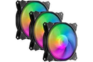 upHere gaming 4Pin PWM Rainbow LED ventilateur pc 120mm de ventilateur pc Silencieux,Pack Triple (PF120CF4-3)