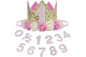 HAOMAOMAO Baby Crown Princess Gold Crowns Tiara Crystal Hat Girls First Birthday Gift