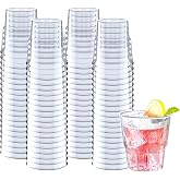 Mispudin 80 Transparent Hard Plastic Cups, 180 ml Reusable Hard Plastic Cups, Cocktail Cups, Cider, Beer, Transparent Cups fo