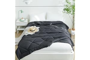 CozyLux Piumino Estivo Matrimoniale, Piumone Leggero 220x240 cm, Trapunta Primaverile 240x220cm in Microfibra Sintetica 150GSM, Piumino Letto Matrimoniale, Morbida e Traspirante, Grigio