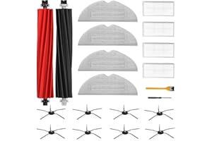 NexHarb 20pcs Zubehör für Roborock S8/S8 Plus/S8+ Ersatzteile für Roborock mit 4 Wischtücher, 4 Filter, 8 Seitenbürsten, 1 Duoroller Hauptbürste