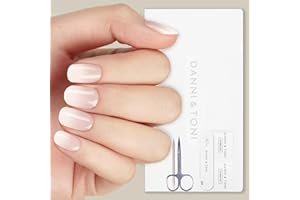 DANNI & TONI 28 Stickers Semi Cured Nail Wraps Soft Self-Adhesive Gel Nail Stickers(Frosty Veil),Salon-Quality Gel Nail Polish Strips Manicure Stickers Set,Gradient,Clear to White