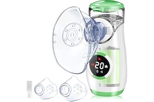 Wholede Nebulizador Portatil para Adultos, Nebulizador para Bebe y Niños, Recargable Silencioso Nebulizador con 2 Máscaras y Boquilla para Uso Doméstico y de Viaje