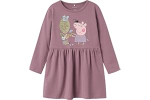 Name it mini Dziewczęca Nmfdyffi Peppa Ls Dress Noos Cplg, dziki bez, 110