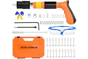 DNOYEVVS Pistolet à ongles manuel avec 200 clous ronds, pistolet silencieux manuel pour pénétrer dans les murs en béton. (Cloueuse+200 clous)