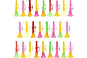 Sxutop 25 stycken trumpeter plast trumpet leksak barn Vuvuzela bärbar leksak barn horn, färgglad, 10 x 3,8 cm