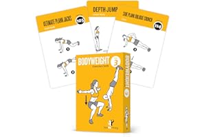 NEWME FITNESS Übungskarten Körpergewicht – Heimtrainer, persönlicher Trainer, Fitness-Programm, stärkt Rumpfmuskulatur, Beine, Gesäßmuskulatur, Brust, Bizeps, Ganzkörpertraining, 3.5"x5"