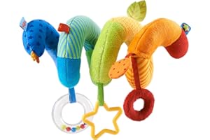 HABA 304688 - Mobile-Spirale Kunterbunt, für Babyschale und Babybett, mit vielen Elementen und Stoffen, geeignet von Geburt an