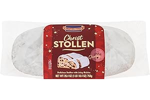 KUCHEN MEISTER KuchenMeister Christ Stollen 750 g | Saftiger Stollen vegan gefüllt mit Rosinen und kandierten Früchten | nach traditionellem Rezept | 1 x 750 g