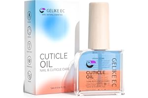 Cuticle Oil for Nails - Gelike EC Organic Peach Smell Essential Oil Blend of JOJOBA Oil and Vit E, Smooth and Nourishing Nails, 16ml