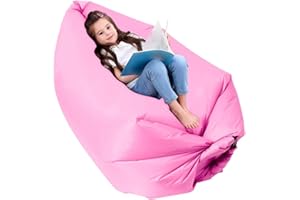 King Mills Inflatable Couch, Anti Leakage Inflatable Couch for Camping, Ideal as Portable Air Couch, Inflatable Chair for Kids, Inflatable Beach Chair for Kids and Teens, Pink