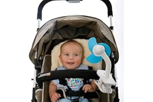 DREAMBABY™ Stroller Fan - Ventilateur à Clipser de Poussette (Couleur: Blanc / Bleu)