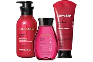 O BOTICARIO O Boticário Nativa SPA Ciruela Set Regalo Cuidado de la Piel con 3 Productos | Crema Hidratante Corporal 400ml, Aceite Corporal Perfumado 200ml y Gel de Ducha y Baño 200g