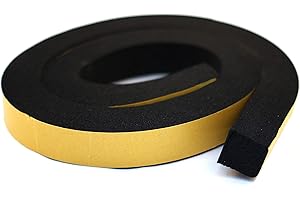 RUBBER STUFF Neoprene Rubber Black Self-adhesive Sponge Strip 20mm wide x 20mm thick x 2m long
