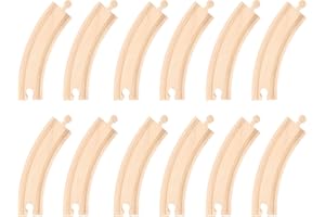 Bigjigs Rail Longs Virages (Lot de 12) | Train en Bois | Circuit Train Bois | Jouet Enfant | Jouet Éducatif | Cadeau Enfant | Jouet en Bois | Compatible avec Autre Marques de Train en Bois