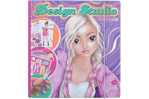 Depesche 12045 Stwórz swoje Studio Projektowe TOPModel - zestaw kolorowanek z 30 stronami do projektowania strojów modowych, kolorowanka z arkuszami naklejek i wiele innych.
