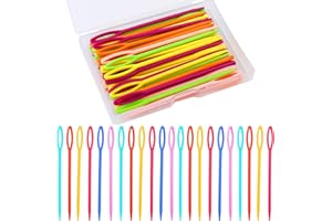 BENLAY 50 aghi da cucito in plastica (9 cm/3,54 pollici), aghi in plastica per filati e artigianato, aghi con grande occhiello per bambini, aghi da ricamo fai da te, cucito, artigianato
