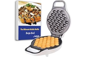 Hong Kong Bubble Waffle Maker by StarBlue with Bonus Recipe e-Book - White - Make Hong Kong Style Bubble Egg Waffle in 5 Minutes, AC 220-240V 50/60Hz 640W, UK Plug