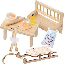 6 Bans Miniatures Pour Maison De Poupée Et Jardin – Style Rétro Jaune, Résine Durable – Déco Féérique