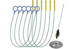 benlidoner 6 Pieces Drain Snake, 35 Inch Drain Unblocker Tool, Anti-Break Metal Nylon Shower Drain Unblocker for Sink, Bathroom Tub,Shower,Sewer