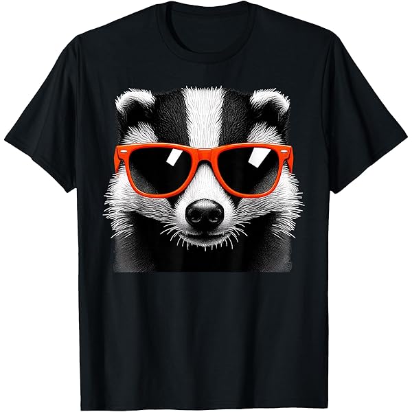 T-shirt Top Badger Animal Face Ani Mates Divertenti Novità Uomo - Foto 5