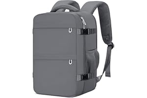 Cmezevi Mochila Viaje Cabina Avion 40x20x25, Mochila de Cabina para Ryanair, Maletas de Viaje Cabina, Travel Backpack, Mochila Portatil Hombre Mujer, Equipaje de Mano Bolso Mochilas 20L - Gris oscuro