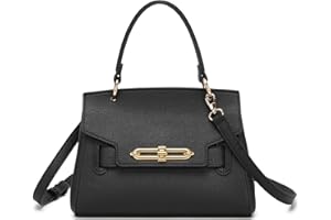 Miss Lulu Women's Handbag, Small Elegant PU Leather Crossbody Bag with Anti-Theft Twist Closure for Dates and Walks