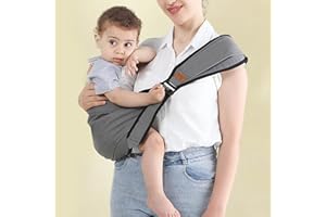 RUBU22A Ergonomische Babytrage/Kindertrage variable Blickrichtung,mitwachsend, verstellbar Bequemen Schultergurten,Tragetuch Baby, Bauchtrage, Rückentrage - für Babys & Kleinkinder (5-30 kg) (Grau)