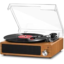 Giradischi VIFLYKOO 3 Velocità 33/45/78 RPM Con Bluetooth, USB, Cuffie, Altoparlanti Stereo – Registra Da Vinile A Digitale