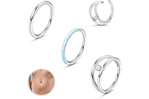 Adramata 3Pcs 14G 1.6MM Piercing Ombligo Acero Quirurgico Piercing Ombligo Aro Septum Piercing Hélice Cartílago Trago Oreja Piercing Plata Oro Hipoalergénica Corporal Piercing para Mujer