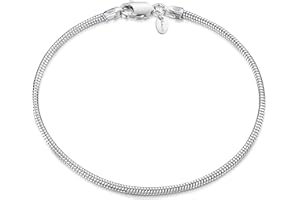 Amberta Srebro wysokiej próby 925 1,9 mm łańcuszek wężyk bransoletka rozmiar 18 cm 19 cm 20 cm