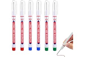 BAOSROY Tieflochmarker,Zimmermannsbleistifte,Tischler Bleistift,Tieflochmarker Bleistift,Zimmermannsbleistift für Holz,Metall,Papier,Wasserdicht und Schnell Trocknend,20 mm,6 Stück