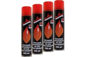 BELFLAM lot de 4 recharges briquet universel