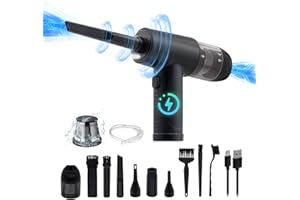 Mcbazel 2 w 1 Air Duster Elektryczny Odkurzacz, 6000mAh Akumulatorowy Ręczny Odkurzacz wsparcie Power Display 43000/47000/51000rpm prędkość/8 dysz & szczotka dla biura/samochodu/sofy