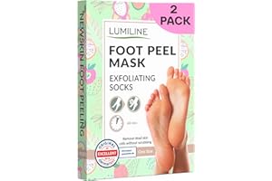 LUMILINE Exfoliating Foot Peel Mask for Hard Skin, Peel Socks, Baby Feet Treatment - Dermatologically Tested, 2 Pairs (Up to Size W8/M8.5 EU43)