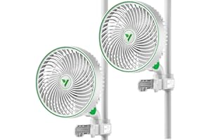 VIVOSUN AeroWave E6 Gen2 Growzelt-Clip-Ventilator150 mm, EC-Motor, Smarte WLAN-Steuerung,10-stufiger & 2 Modi, automatischer oszillierender Ventilator, Luftzirkulator für Growbox, Timer, IP54 2er-Pack