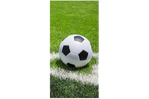Strandtuch Badetuch Saunatuch Fußball auf Rasen Ball 70 x 140 cm, 100 % Baumwolle, für Kinder und Fans