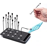 Metal Boyama Standı Taban Tutucu ve 12 ADET Manyetik B&uuml;k&uuml;lebilir Timsah Klips &Ccedil;ubukları Seti Airbrush Sprey i&ccedil;in Modelleme Ar