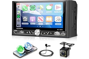 VECHTEL 2 Din bilradio med Carplay Android trådlös bil, 6,8 tum IPS HD pekskärm stereo bil stöd Bluetooth 5.2 FM/AM/RDS 2 USB