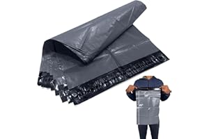 JeeJaan® 20 Large Grey Parcel Bags 14" x 21" - (356 x 533mm) Strong Polythene Self Adhesive Waterproof Postage Bags | Envelope Courier Shipping Postal Bags